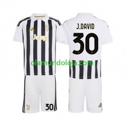 Camisola Juventus Jonathan David 30 Criança Equipamento Primeiro 2026-2027 Manga Curta
